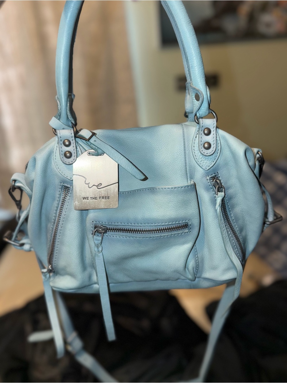 We The Free blue sail Leather Shoulder Bag